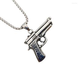 Pendant Necklaces Gun Neckalce Pistol & Pendants Stainless Steel Chain Men Military Enthusiasts Punk Necklace