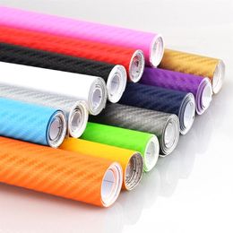 30cm 3D Car Carbon Fibre Vinyl Film Sheet Wrap Roll Auto Car DIY Decor Sticker Paper Car Styling Stickers329L