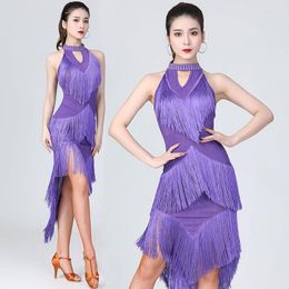 Stage Wear Women Latin Dance Dress Fringe Ballroom Dancing Dresses Costume Tango Samba