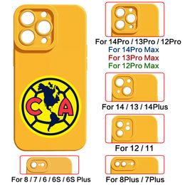 Club America Silicone Phone Cases For 14 14Plus 14Pro 14ProMax 13 13Pro 13ProMax 12 12Pro 12ProMax 11 11Pro 8Plus 7Plus 6S Anti Drop Shockproof Print Protection Case