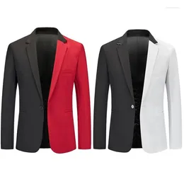 Men's Suits Four Seasons Long Sleeve Slim Fitting Lapel Suit Double Colors Coat Business Casual Evening Wedding Party Clothing