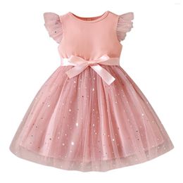 Girl Dresses Toddler Girls Sleeve Star Moon Prints Tulle Princess Dress Clothes Baby Long