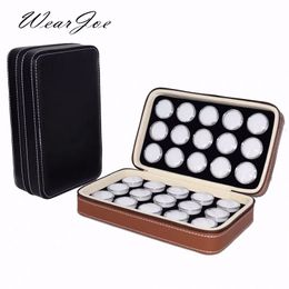 Jewellery Stand Loose Gemstones Jewellery Display Box Beads Organiser Container Round Gem Box PU Leather Diamond Exhibition Storage Carrying Case 230728