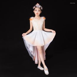 Stage Wear 2023 Modren Latin Dance Dress Tutu Ballroom Competition Kids Costume Modern For Girl Salsa Tango Dancing Practice Clothing