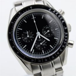 Quartz Chronograph Function Mens Watch Speed Moon Watches Stainless Steel Flod Clasp265i
