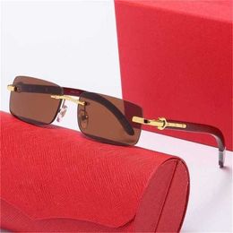 56% OFF Sunglasses 2023 New frameless wooden leg men's Square Fashion Trend optical glasses women'sKajia New