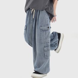 Mens Jeans TINT ERA Baggy Cargo Jeans Men Oversize Wide Leg Denim Trousers Male Cargo Pants Japanese Casual Loose Streetwear Hip Hop 230729