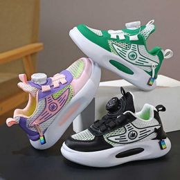 Children Comfortable Casual Running Shoes Boys Girls Thick Sole Purple Green Black Sneakers Kids Sports Trainers 2023 New Style