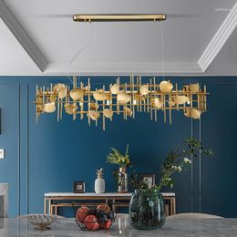 Chandeliers Pendant Lights Style Lighting Luxury Simple Geometric Long Restaurant Leaf Chandelier Postmodern Study Bar El High-end Lamps