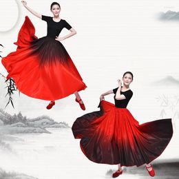 Stage Wear 1pcs/lot Spanish Flamenco Women Skirt Dance Practise Long Big Swing Gradient Colour Lady Belly Dancing
