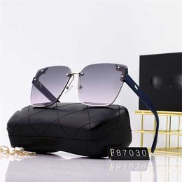 56% OFF Wholesale of sunglasses New Fashion Frameless Butterfly shaped Metal Wave Cut Edge Polished Ocean Lens Women's Sunglasses