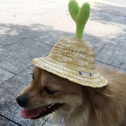 Dog Apparel Summer Dogs Caps Pet Cat Seedlings Sunshade Cap Straw Hat Pography Props For Small Medium Big