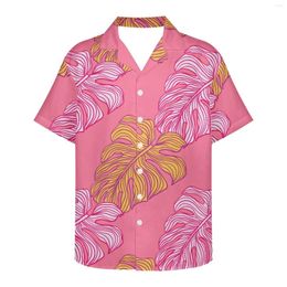 Men's Casual Shirts Tropical Plantain Leaf Pattern For Men 3d Printed Hawaiian Shirt Beach 5xl Short Sleeve Fashion Tops Tee Blouse