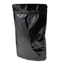 15x23cm Ziplock Aluminium Foil Bag Heat Seal Black Pure Mylar Foil Package Bag Zipper Pouch For Tea Flower Food Storage 20pcs Lot1759