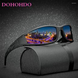 Sunglasses DOHOHDO Polarised Men Women Driving Mirrors Coating Points Black Frame Eyewear Male Sun Glasses Gafas De Sol UV400