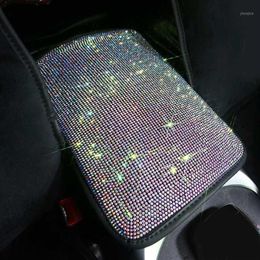 Car Seat Covers Rhinestone Crystal Armrests Cover Pad Vehicle Center Console Arm Rest Box Cushion Diamond Girls Interior Accessori323c