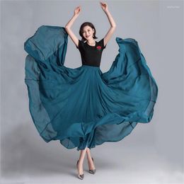 Stage Wear Dance Gypsy Skirt Woman Dresses Spanish Flamenco Chiffon Skirts For Girls 9Colors 720Degree Performance Costume Casual Outfits