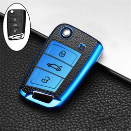 Car Key Case Cover For Volkswagen Polo Golf 7 MK7 Tiguan passat For Skoda Octavia Kodiaq Karoq Seat Ateca Leon2233