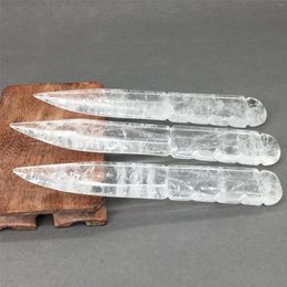 Jewellery Pouches Natural White Crystal Clear Quartz Carving Fruit Knife Stone Healing Home Decoration Gift