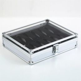 Fashion Metal Case With 12 Grid Slots Display For Wristwatch Organizer Watch Jewelry Box WJ11 Storage Boxes & Bins247l