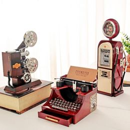 Decorative Objects Figurines Retro Nostalgic Projector Typewriter Refuelling Machine Music Box Creative Bar Cafe Desktop Decoration Ornaments 230728
