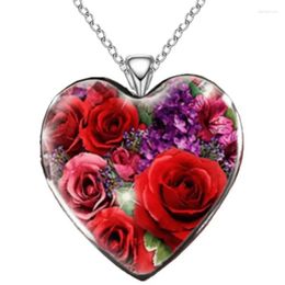 Pendant Necklaces Charming Party Gift Surprise Couple Rose Heart Necklace