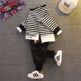 Clothing Sets Autumn Baby Girl Boys Infant Casual Sport Strips T Shirt Pants 2PCSSets Kid Child Clothes Suits Cotton Tracksuits 230728
