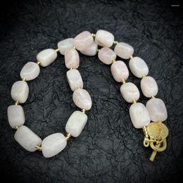 Chains Middle Vintage Fashion Sweet Commuting Simple Wind Transparent Pink Small Jade Necklace