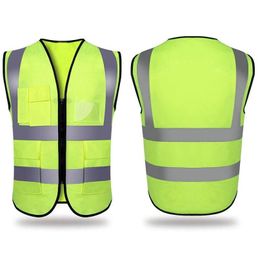 Reflective Safety Supply Construction Traffic Road Working Jackets Vest With Pockets Racing Running Sports Drop Delivery Office School Otkrz