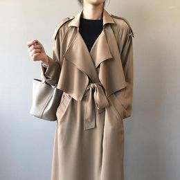 Women's Trench Coats Medium And Long Coat 2023 Spring Large Korean Loose Drape British Style Design Sense