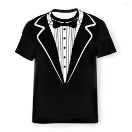 Men's T Shirts Bow Tie Tuxedo Unique Polyester TShirt Top Quality Creative Thin Shirt Short Sleeve