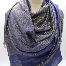 Scarves Cross-Border Rayon Bright Silk Gold Short Beard Tassel Scarf Wide Edge Monochrome Dual-Use Closed Toe