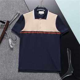 818 Designer Men's Tee Novo algodão resistente vinco respirável T-shirt lapela moda comercial impressão casual POLO de alta qualidade manga curta M-3XL