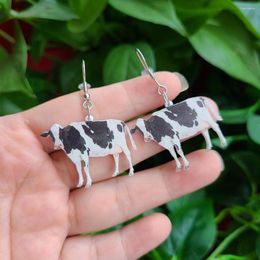 Dangle Earrings 2023 Dairy Cow Drop Earring Funny Acrylic Resin Handmade Jewelrys Gifts Girl