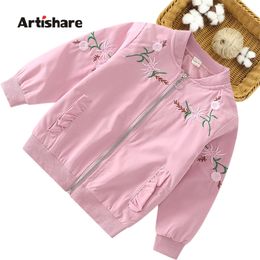 Jackets Girls Coat Outerwear Embroidery For Spring Autumn Jacket Girl Casual Style Kids Clothes 6 8 10 12 14 230728