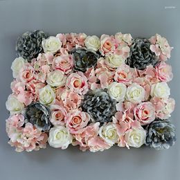 Decorative Flowers 60X40CM Artificial Silk Rose Flower Wall Wedding Christmas Decoration Hydrangea Backdrop