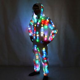 LED Luminous Couple Suit Unisex LED Luminous Jacket Christmas Halloween party Cospaly Costume for Electronic Music Festival229m