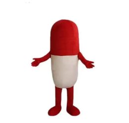 Red Pill Mascot Costumes Cartoon Character Outfit Suit Xmas Outdoor Party Outfit Adult Size Promotional Advertising Clothings