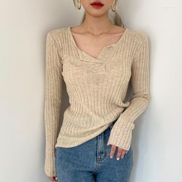 Women's Sweaters Korean Chic Autumn Temperament All-Match Half-Open Collar Leaking Clavicle Slimming Inner Base Sweater Top Women