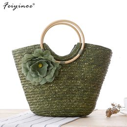 Evening Bag Summer Handbag Makes up Hand Woven Bag Flower Carry Straw Beach Handbags Crossbody Mobile Phone 230729