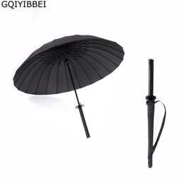 Creative Long Handle Large Windproof Samurai Sword Umbrella Japanese Ninja-like Sun Rain Straight Umbrellas Automatic Open 211228239c