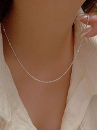 Chains Han Hao S925 Sterling Silver Fashionable And Sparkling Necklaces For Women In Minimalist Ins Style
