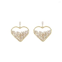 Dangle Earrings LANFLORA Heart Trendy Zircon Women For Birthday Gift Copper Alloy Factory Shop Wholesale Price