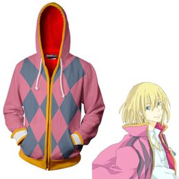 Halloween 3D Japan Anime Howl's Moving Castle Howl Cosplay Costume Casual Long Sleeve Hoodie Jacket Asian Size 282r