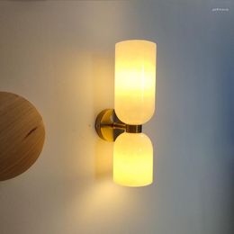 Wall Lamps Nordic Glass Decor Lamp LED Tricolour Bedroom Bedside Living Room Background Corridor Foyer Creative Sconce Light