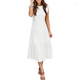 Casual Dresses 2023 Skin Friendly Soft Cosy Women Mid Calf White Dress Factory Price Mujer Sling Seamless Joint Petticoat