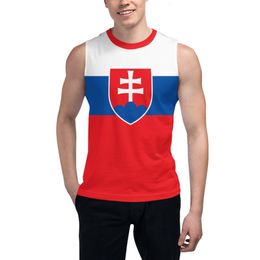 Men's Tank Tops Sleeveless Tshirt Slovakia Flag 3D Boys Gyms Fitness Joggers Basketball Training Vest 230728