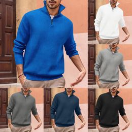 Men's Polos Polo Shirt Long-sleeved Lapel T-shirt Autumn And Spring Men Casual Fitted Top Pullover Business Straight Thin Model Solid Colour