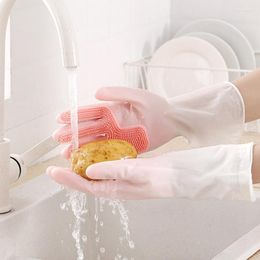 Disposable Gloves Female Waterproof Rubber Dishwashing Kitchen Durable Cleaning Housework Chores Tools Brush Women
