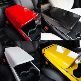 For Tesla Model 3 model y Carbon Fibre ABS Centre Storage Armrest Cover Trim Inner Accessories227B